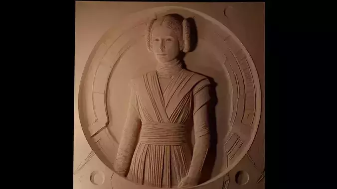 Leia Organa Star Wars CNC 3d Print High Relief Sand Casting