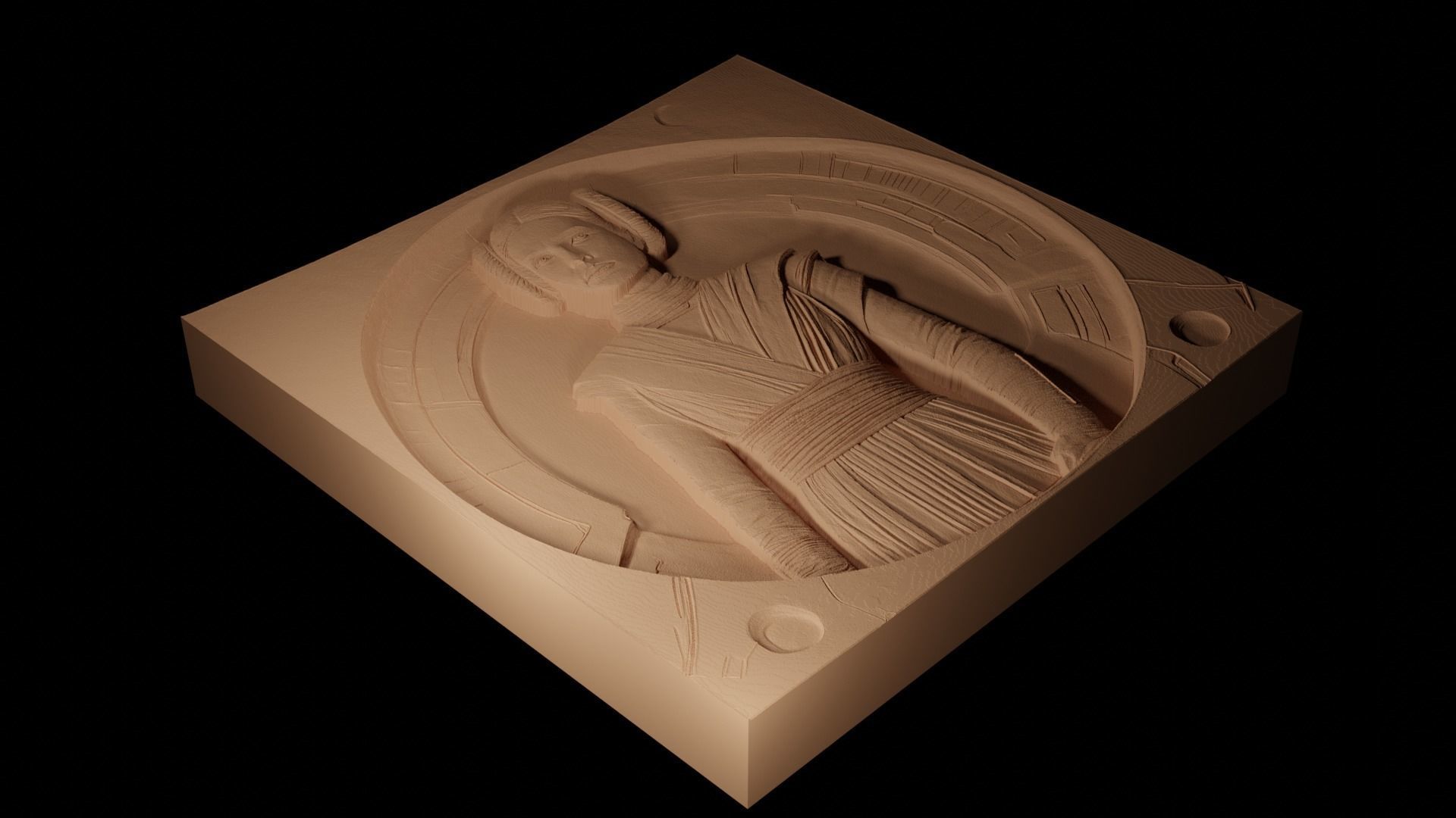 Leia Organa Star Wars CNC 3d Print High Relief Sand Casting 3D print model_2