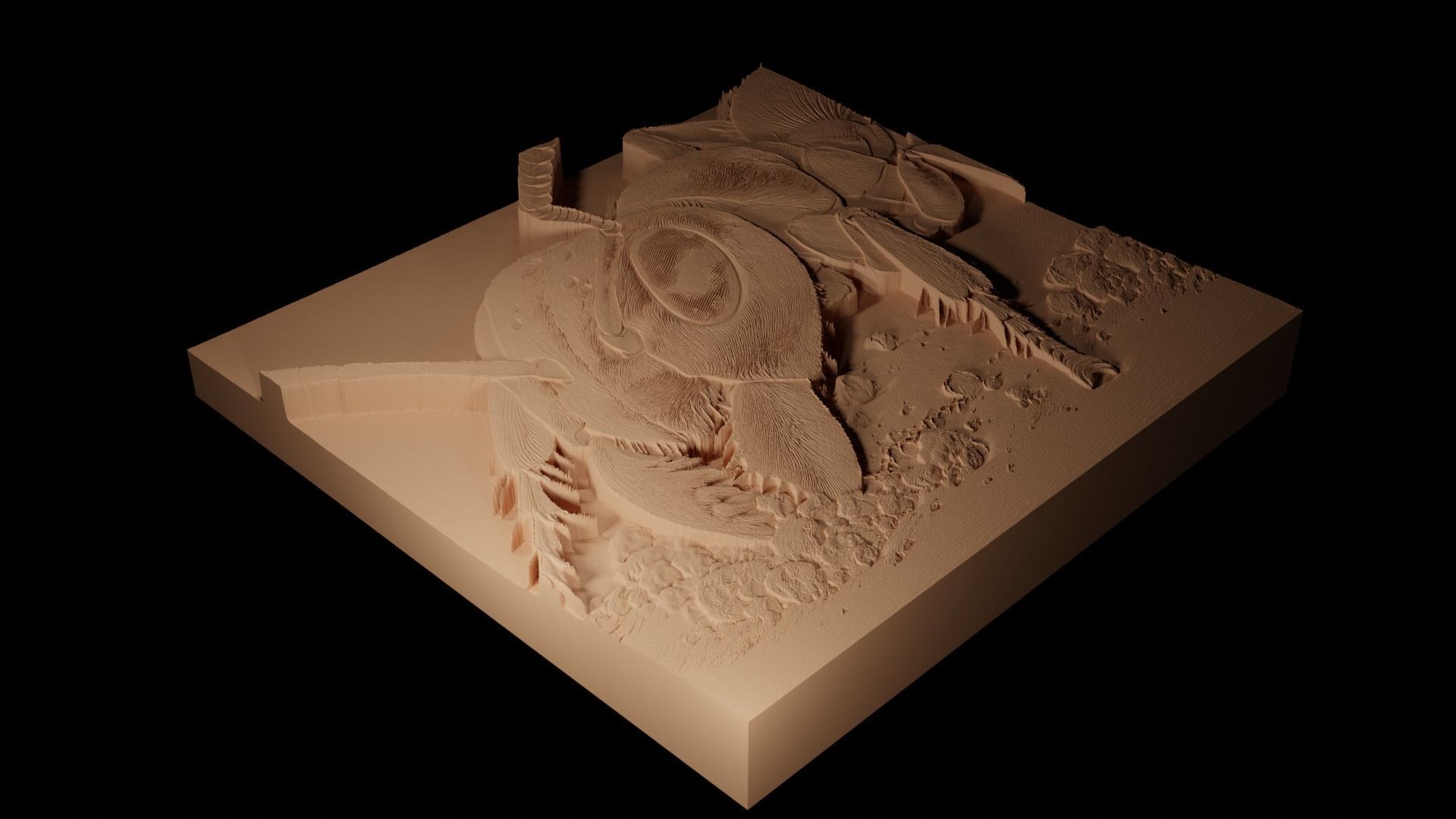 Leafcutter Ant CNC 3d Print High Relief Sand Casting 3D print model_2