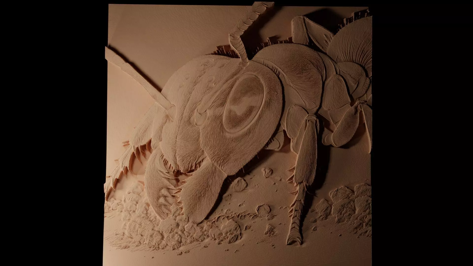 Leafcutter Ant CNC 3d Print High Relief Sand Casting 3D print model_0