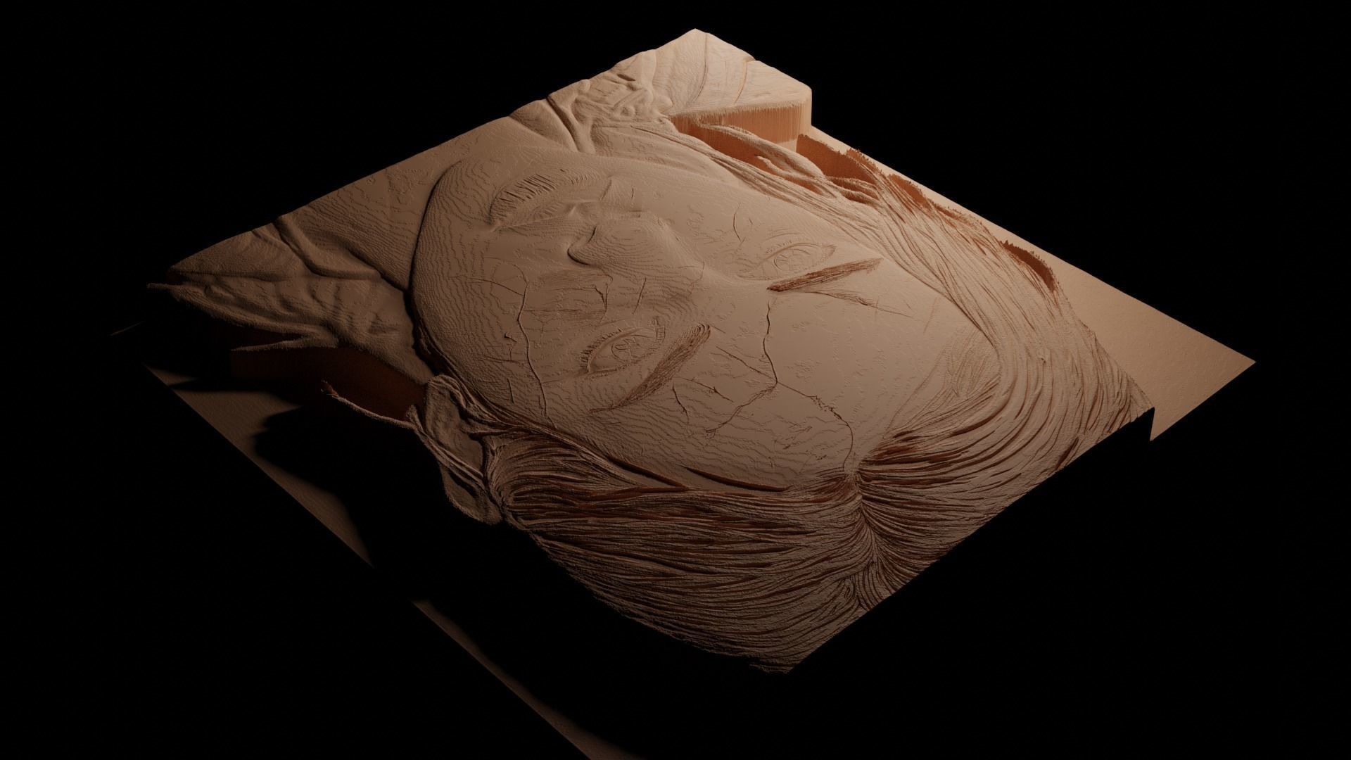 Lara Croft Tomb Raider CNC 3d Print High Relief Sand Casting 3D print model_3