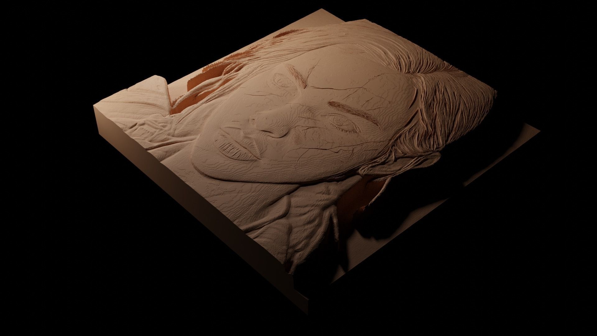 Lara Croft Tomb Raider CNC 3d Print High Relief Sand Casting 3D print model_1