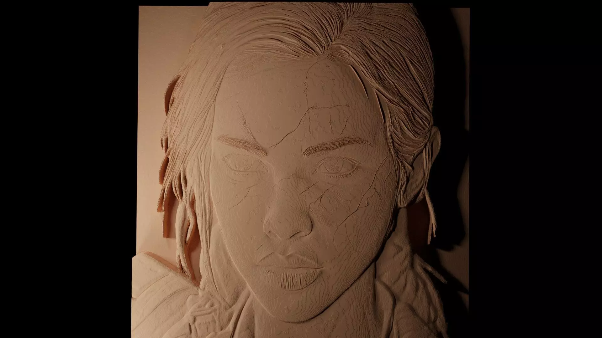 Lara Croft Tomb Raider CNC 3d Print High Relief Sand Casting 3D print model_0