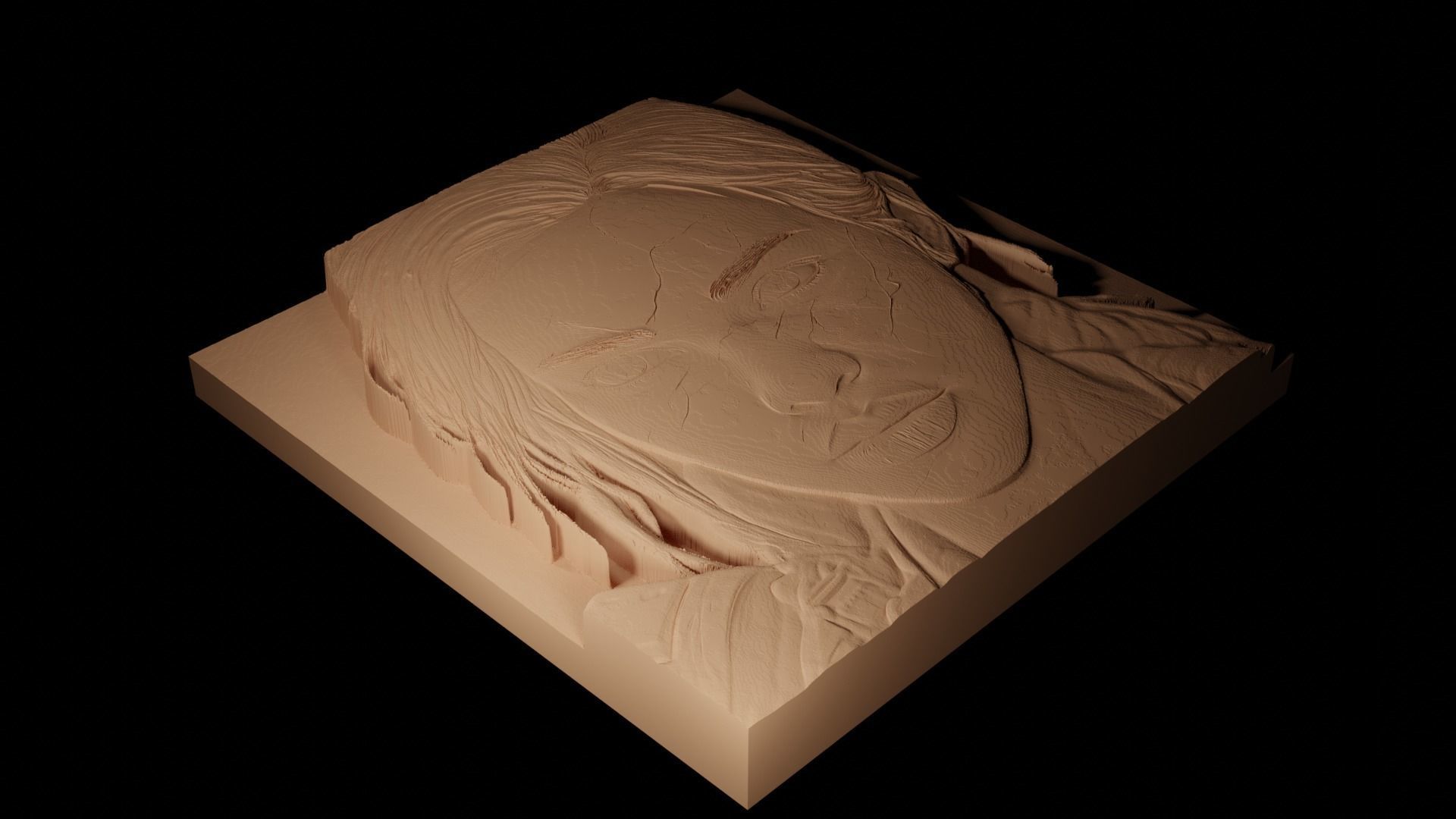 Lara Croft Tomb Raider CNC 3d Print High Relief Sand Casting 3D print model_2
