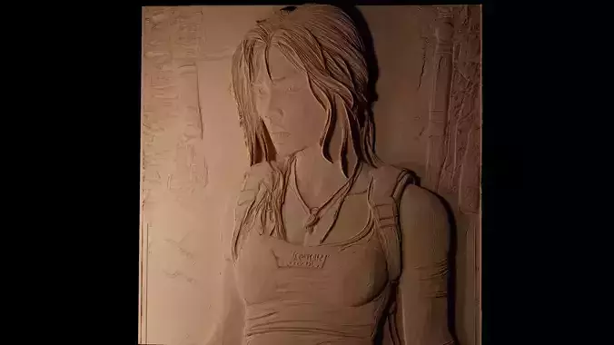 Lara Croft Tomb Raider CNC 3d Print High Relief Sand Casting 3D print model