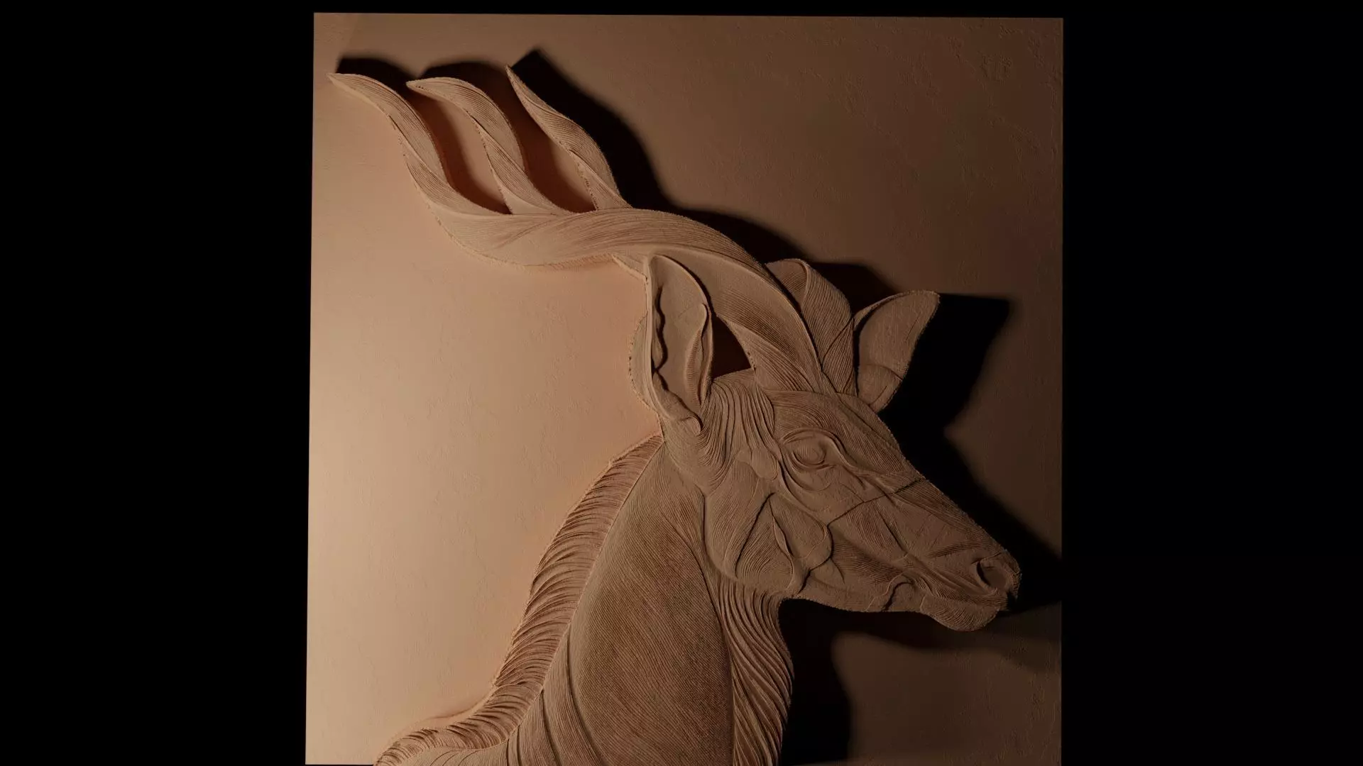 Kudu CNC 3d Print High Relief Sand Casting 3D print model_0