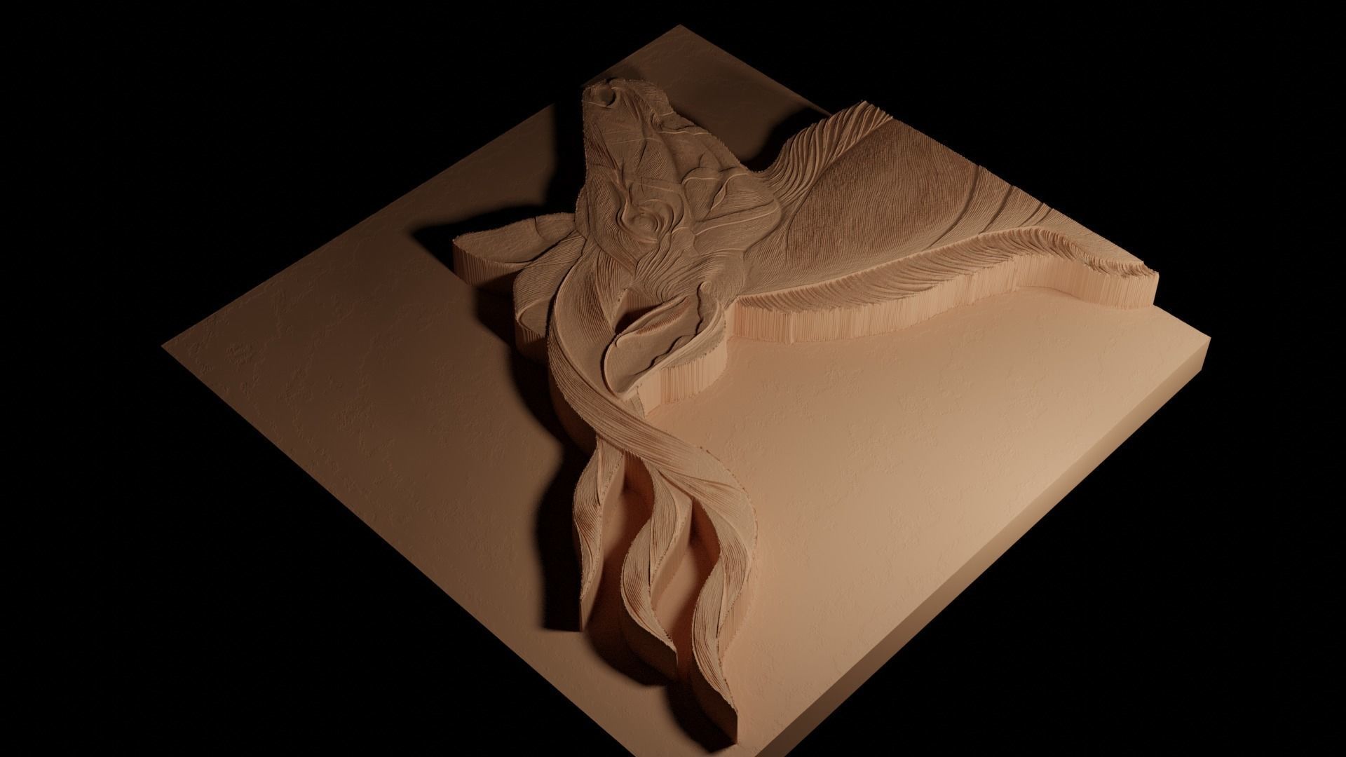 Kudu CNC 3d Print High Relief Sand Casting 3D print model_4