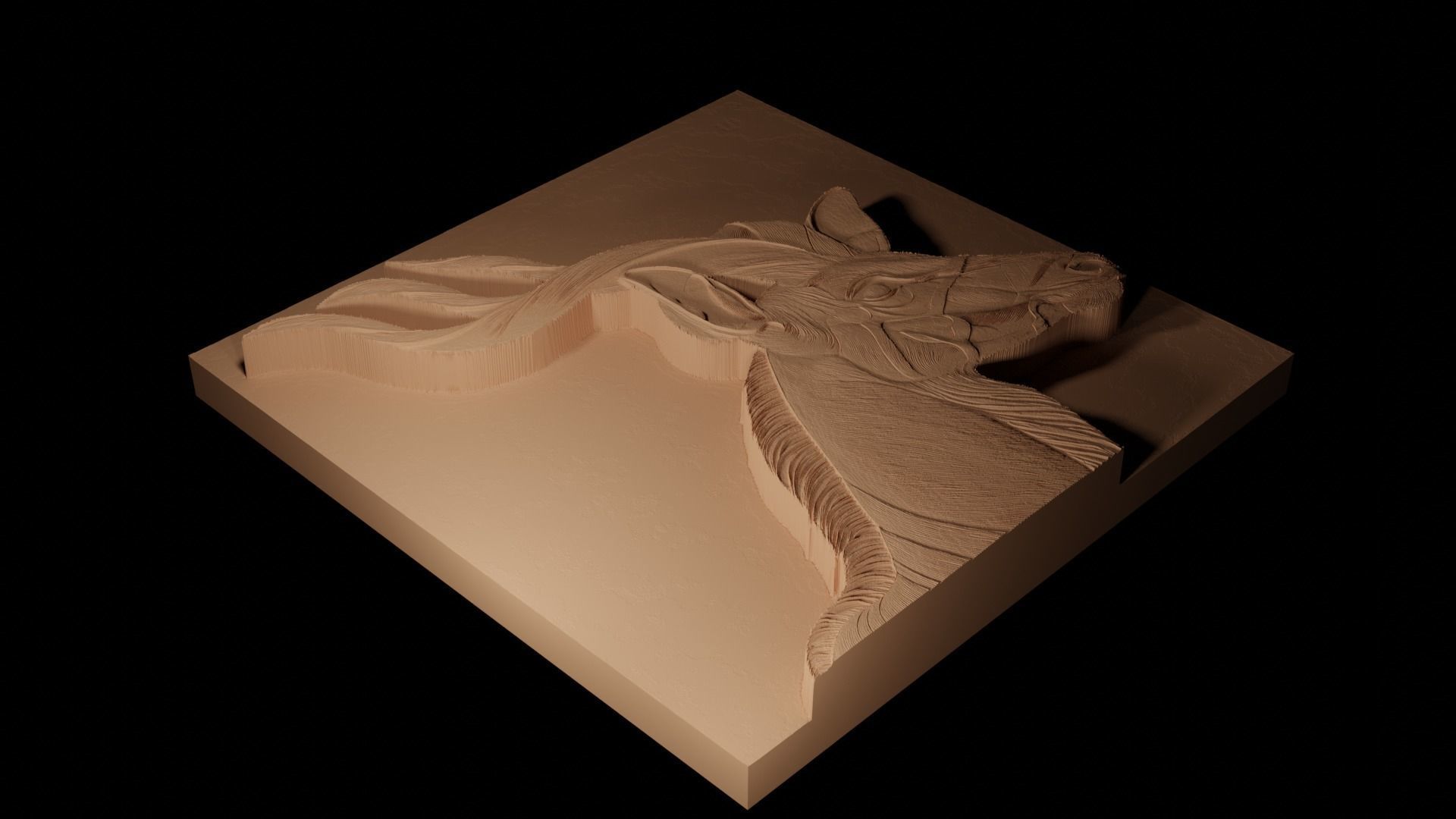 Kudu CNC 3d Print High Relief Sand Casting 3D print model_2