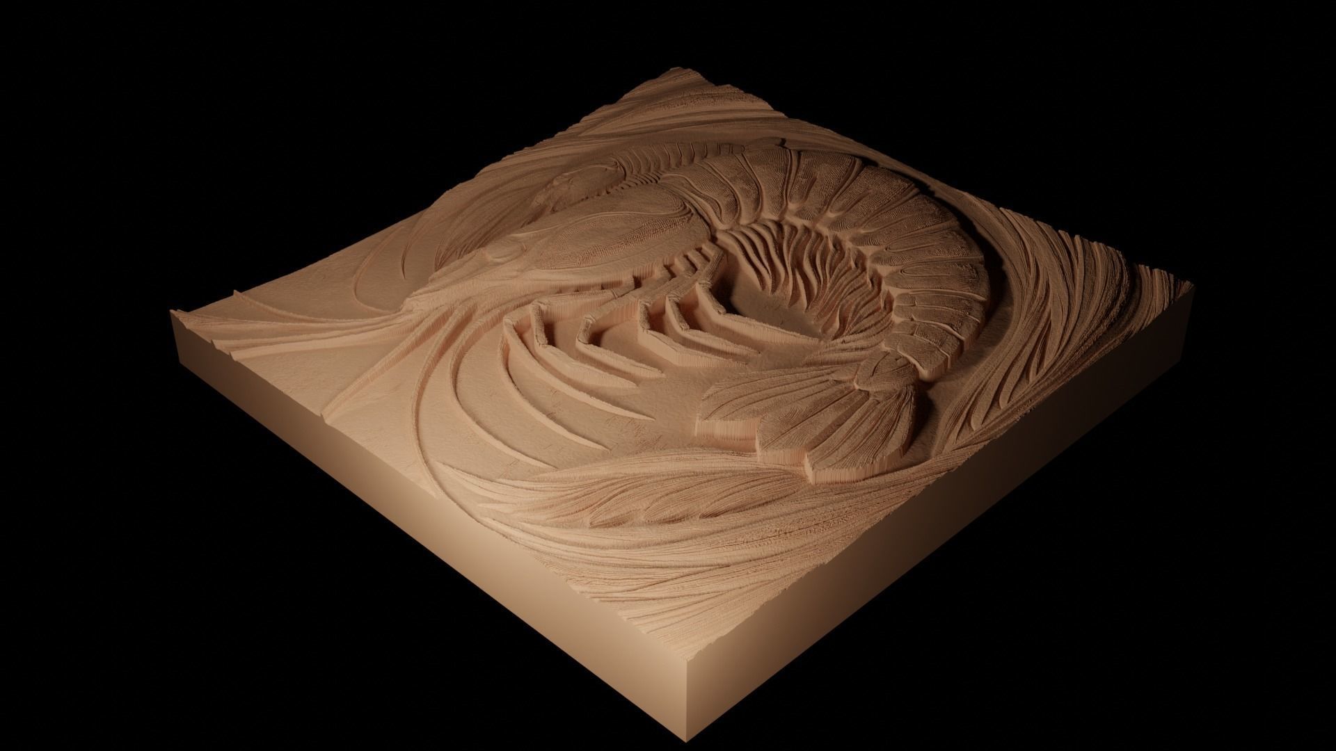 Krill CNC 3d Print High Relief Sand Casting 3D print model_2