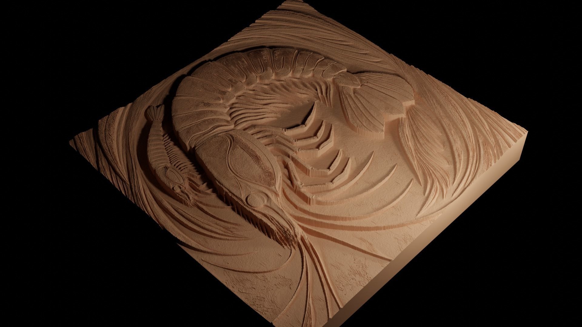 Krill CNC 3d Print High Relief Sand Casting 3D print model_4