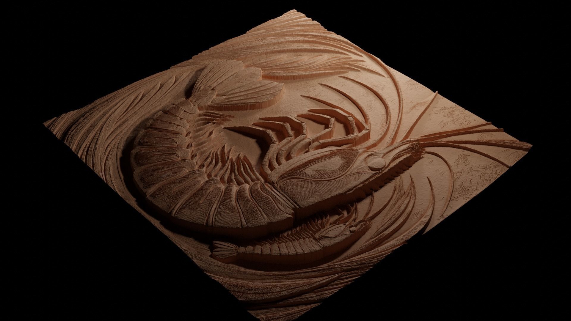 Krill CNC 3d Print High Relief Sand Casting 3D print model_3