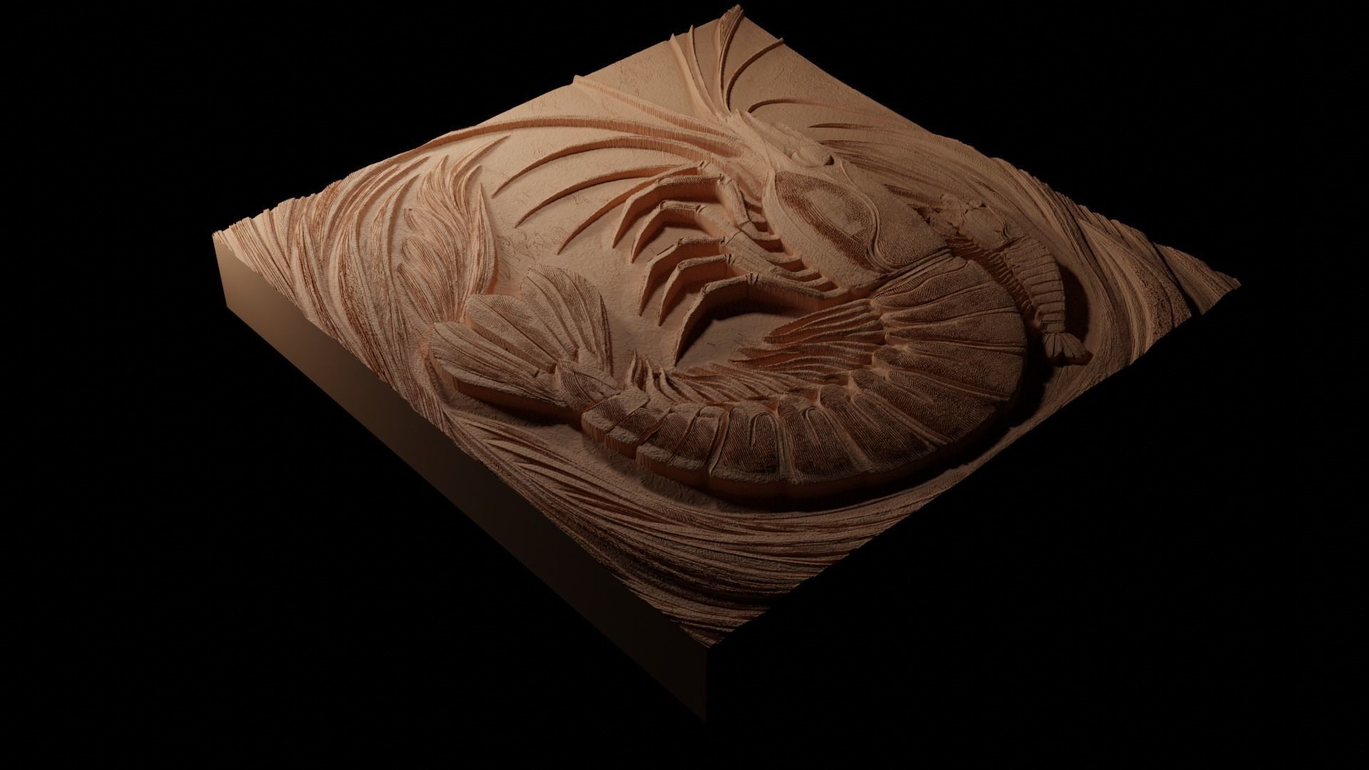 Krill CNC 3d Print High Relief Sand Casting 3D print model_1