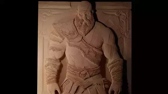 Kratos God of War CNC 3d Print High Relief Sand Casting