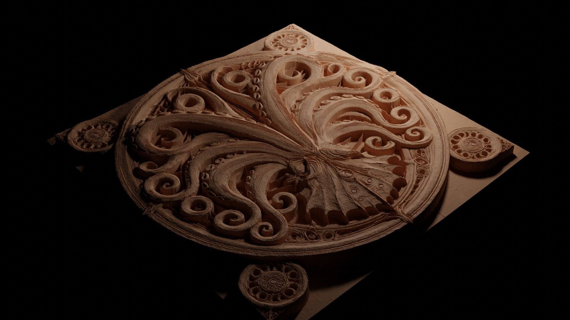 Kraken CNC 3d Print High Relief Sand Casting 3D print model_3