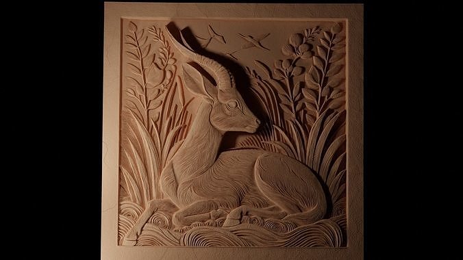 Klipspringer CNC 3d Print High Relief Sand Casting 3D print model
