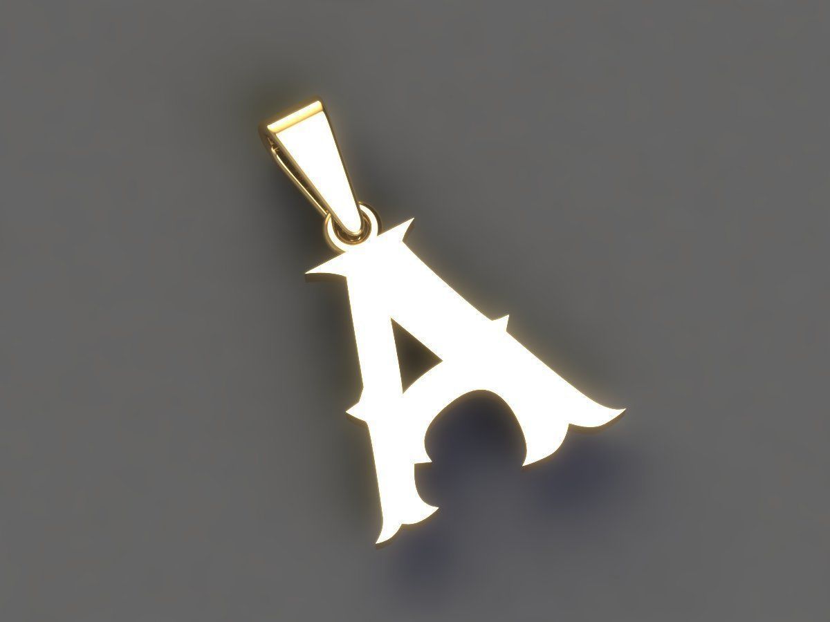 A alphabate pendant   3D print model_1