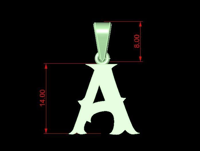 A alphabate pendant   3D print model_3