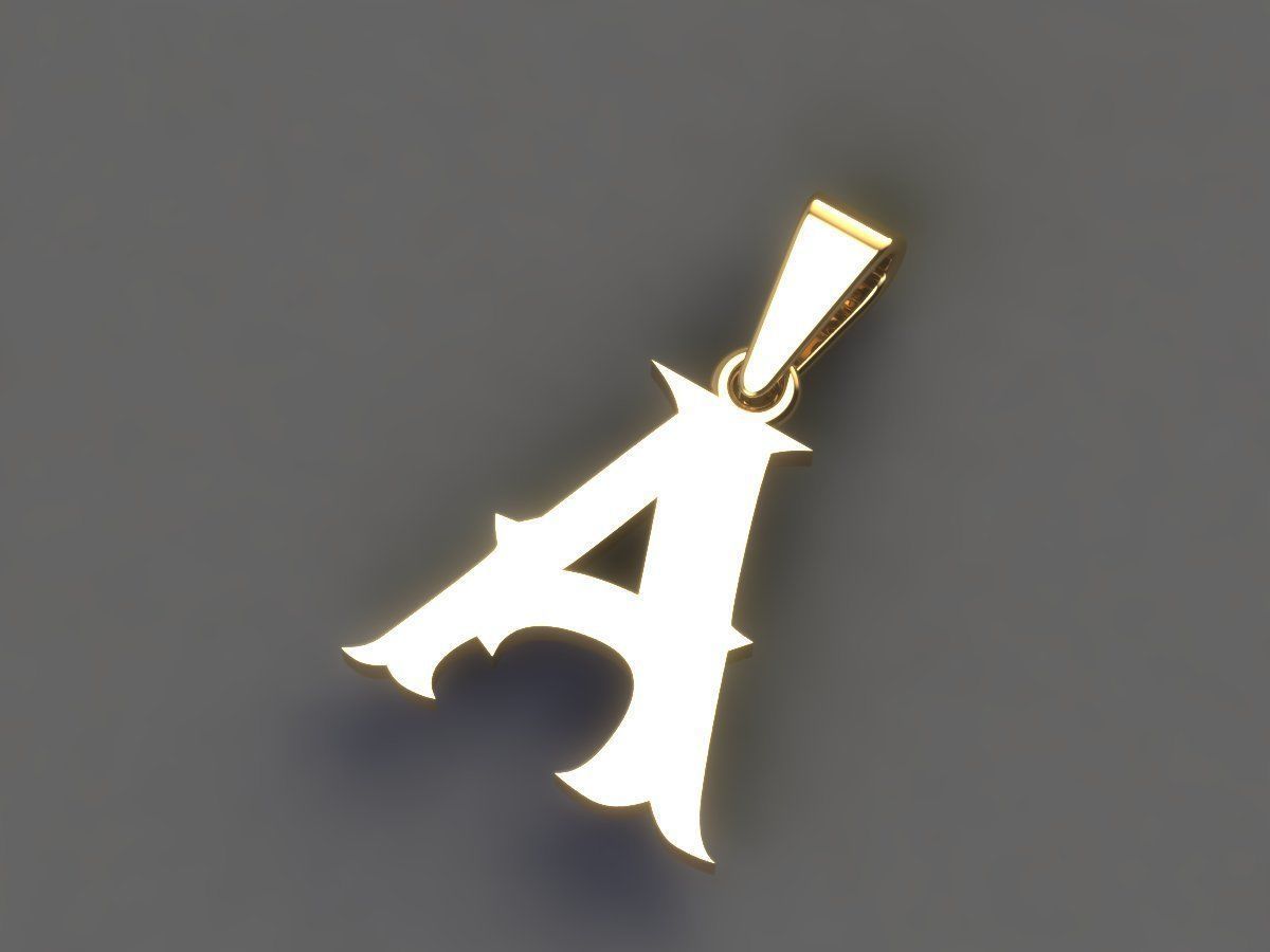 A alphabate pendant   3D print model_5