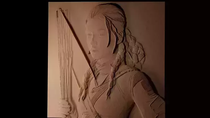 Katniss Hunger Games CNC 3d Print High Relief Sand Casting