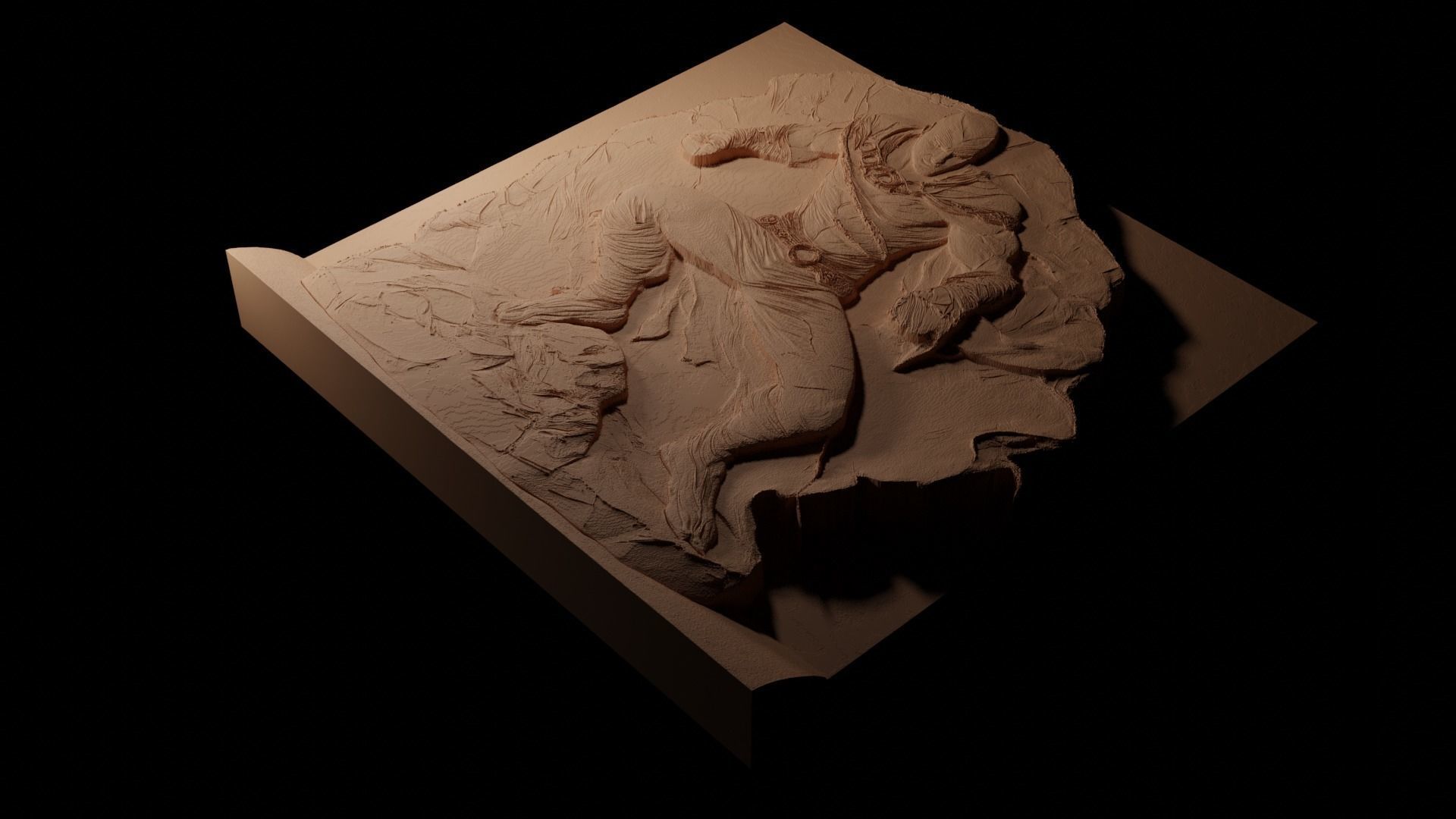 Kain Legacy of Kain CNC 3d Print High Relief Sand Casting 3D print model_1