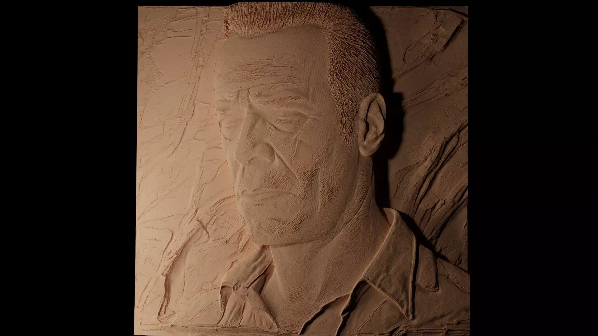 John McClane Die Hard CNC 3d Print High Relief Sand Casting 3D print model_0