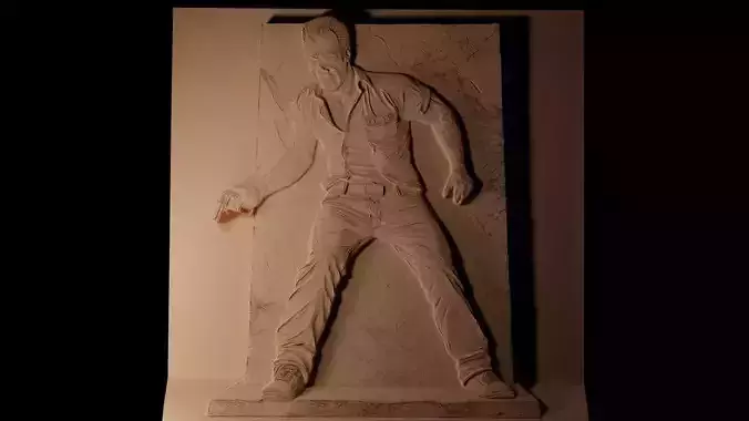 John McClane Die Hard CNC 3d Print High Relief Sand Casting 3D print model