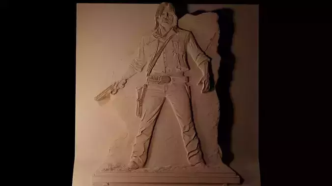 John Marston Red Dead CNC 3d Print High Relief Sand Casting