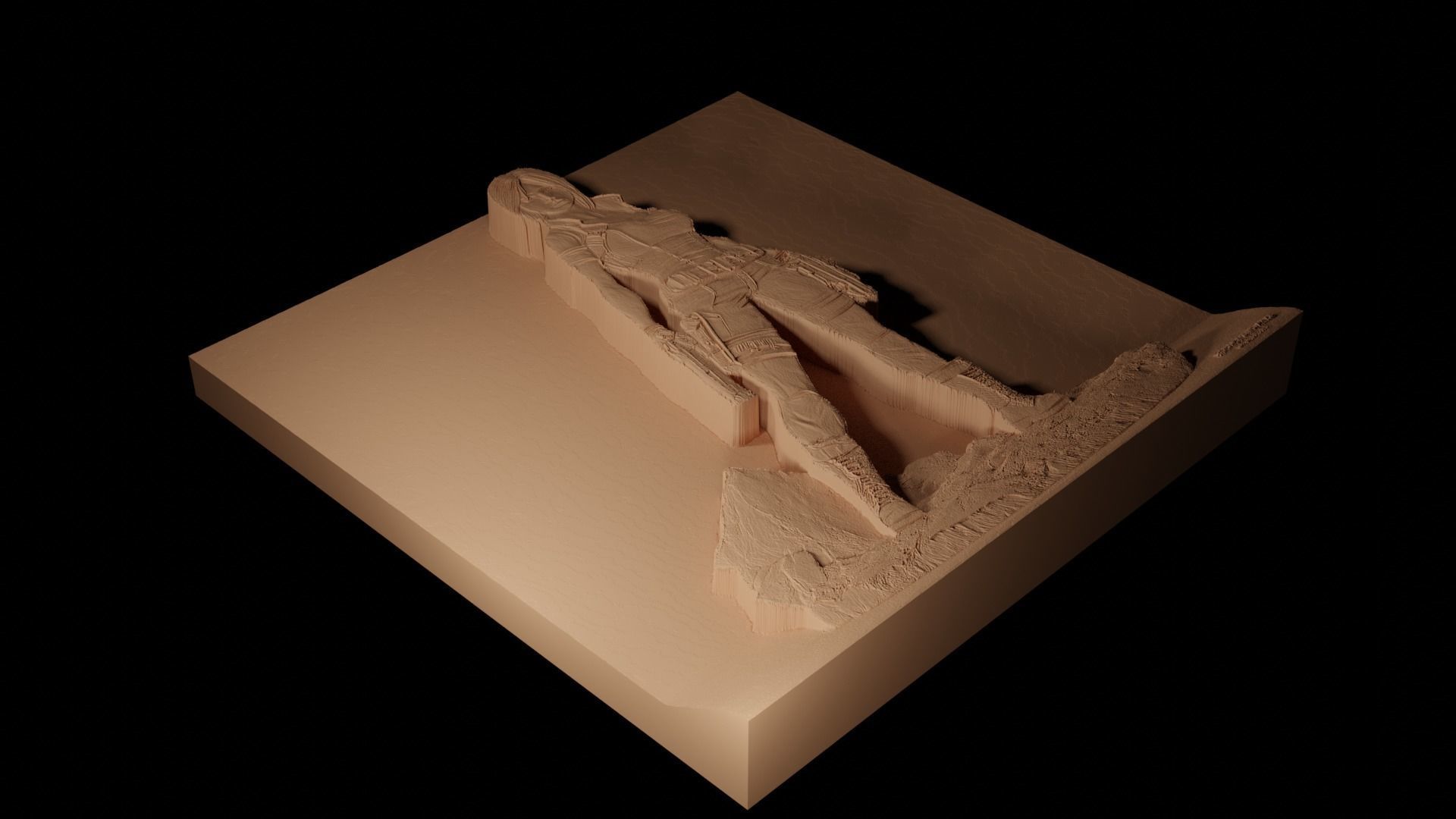 Jill Resident Evil CNC 3d Print High Relief Sand Casting 3D print model_2