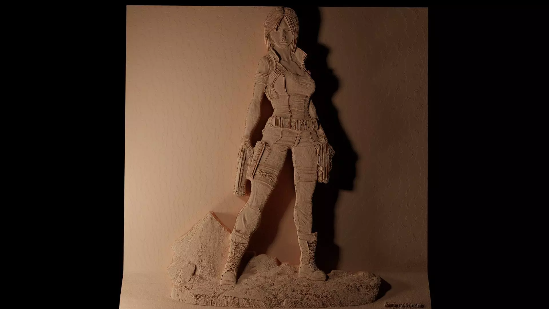 Jill Resident Evil CNC 3d Print High Relief Sand Casting 3D print model_0