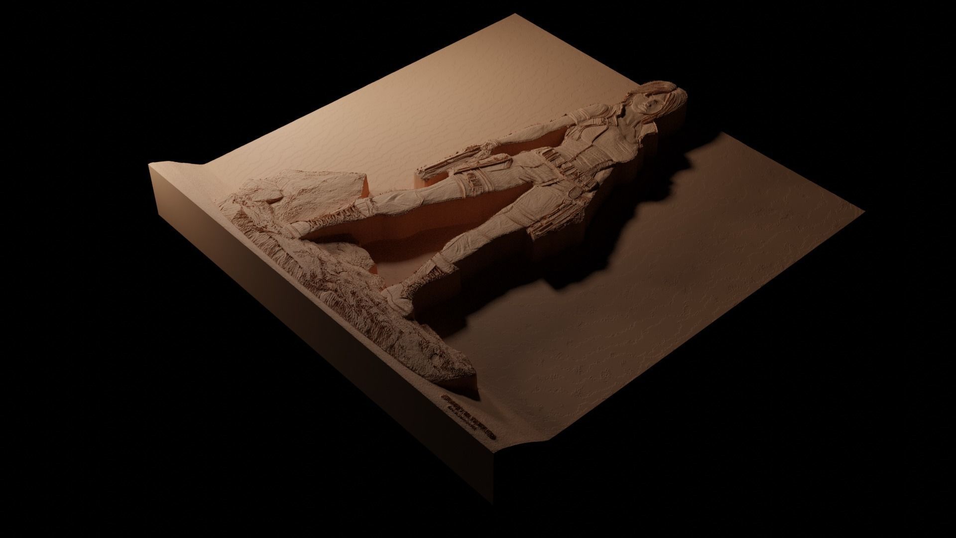 Jill Resident Evil CNC 3d Print High Relief Sand Casting 3D print model_1