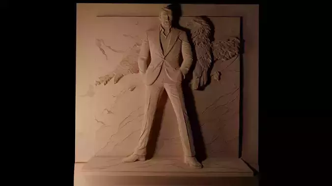 James Bond CNC 3d Print High Relief Sand Casting 3D print model