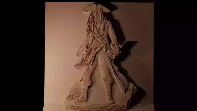Jack Sparrow Pirate CNC 3d Print High Relief Sand Casting 3D print model