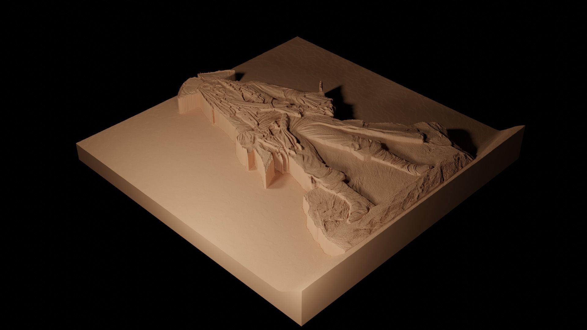 Jack Sparrow Pirate CNC 3d Print High Relief Sand Casting 3D print model_2