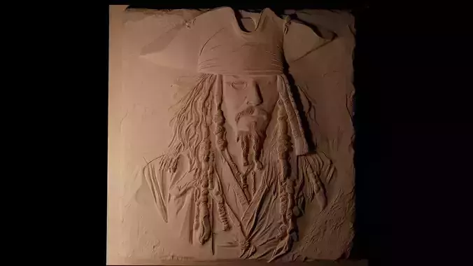 Jack Sparrow  CNC 3d Print High Relief Sand Casting