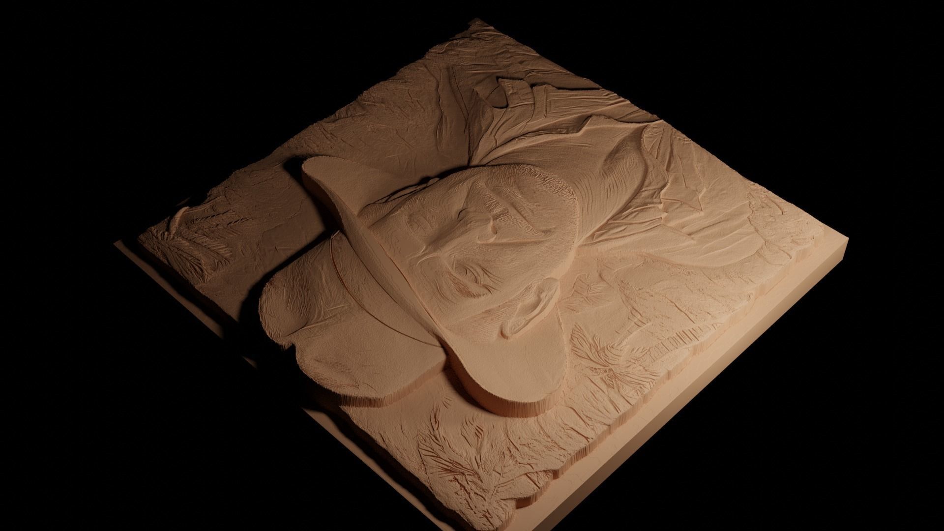 Indiana Jones 03 CNC 3d Print High Relief Sand Casting 3D print model_4