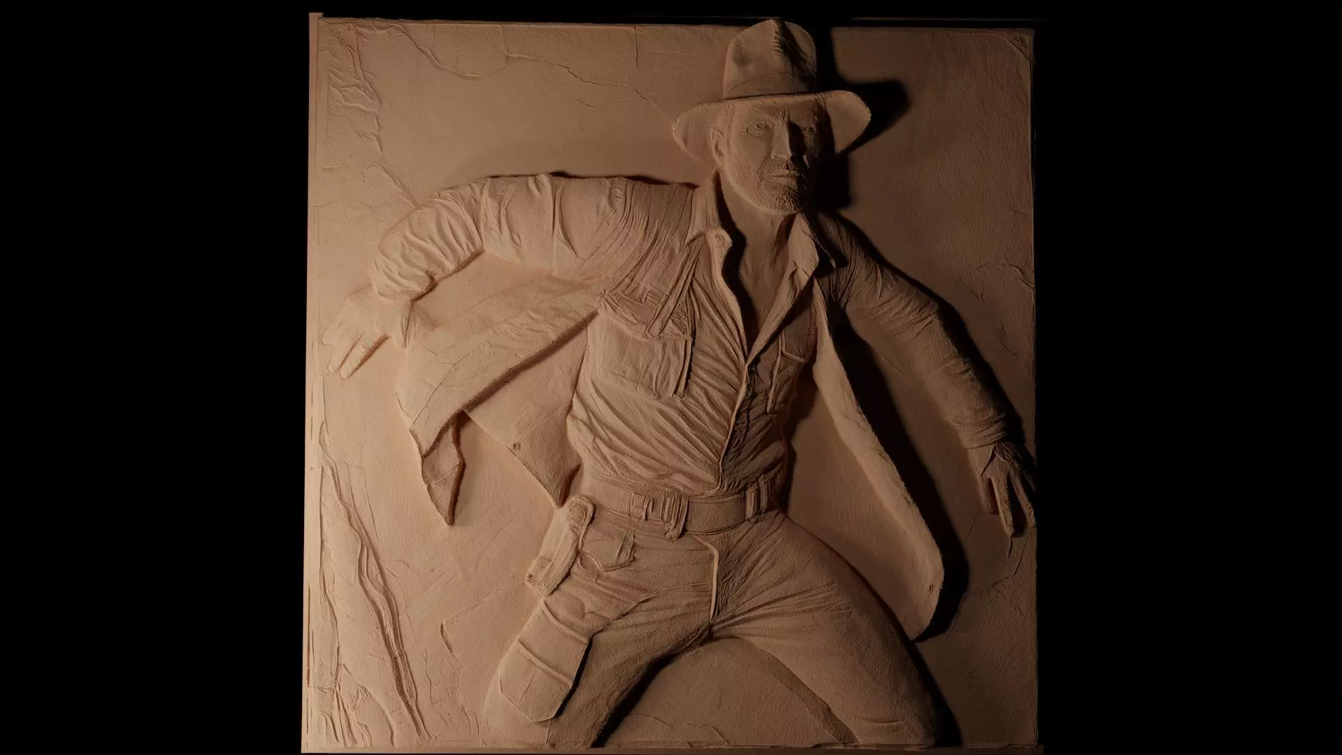 Indiana Jones CNC 3d Print High Relief Sand Casting 3D print model_0