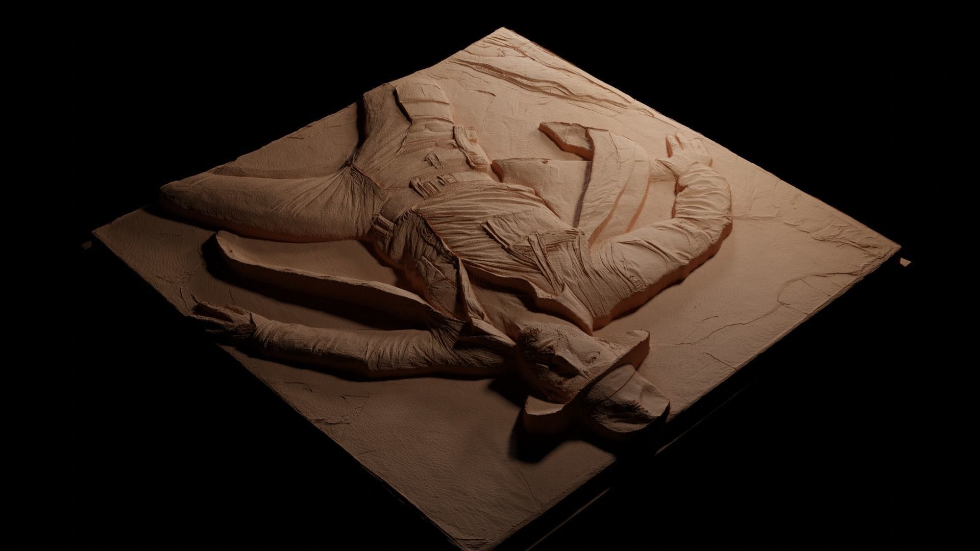 Indiana Jones CNC 3d Print High Relief Sand Casting 3D print model_3