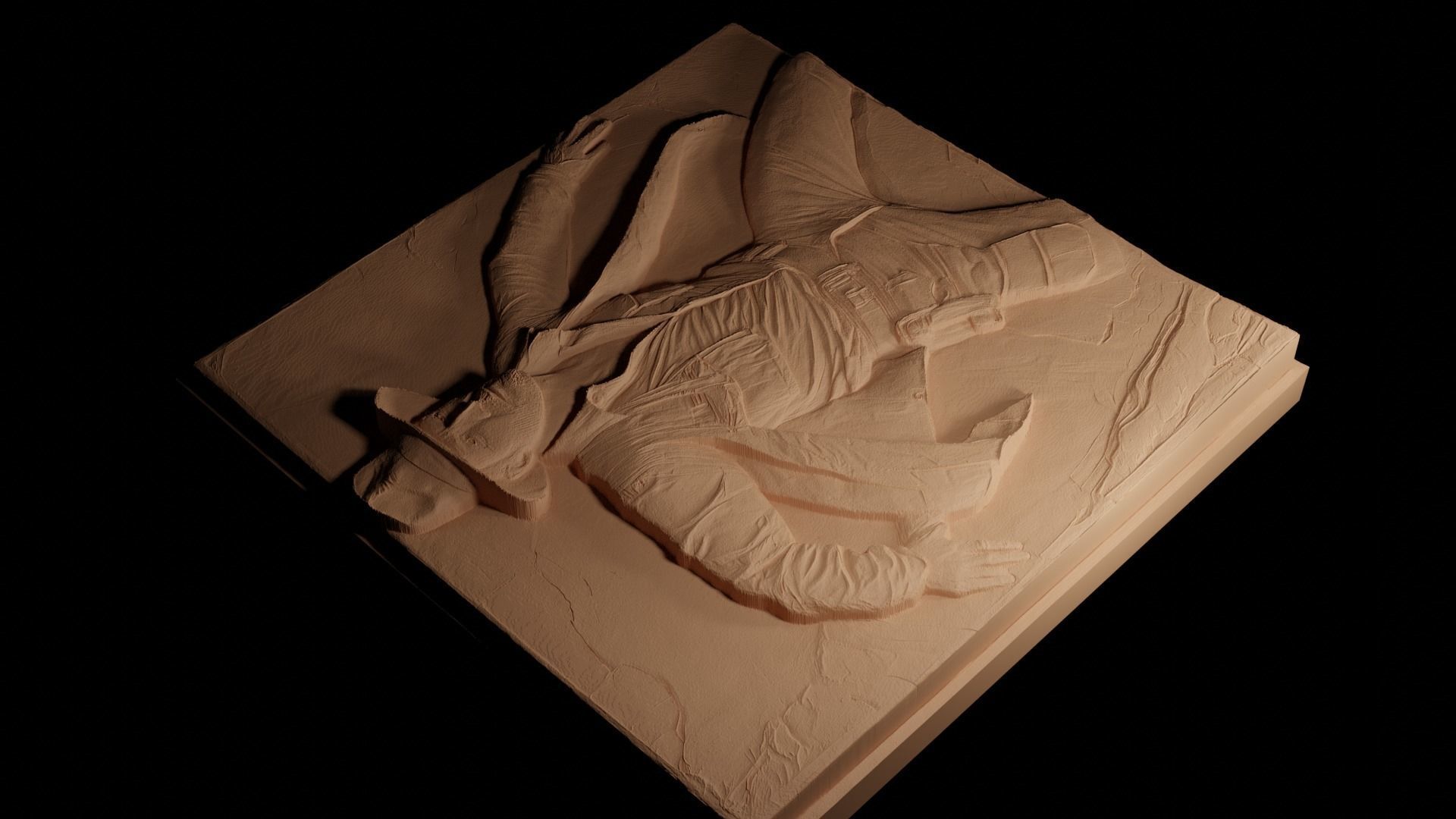 Indiana Jones CNC 3d Print High Relief Sand Casting 3D print model_4