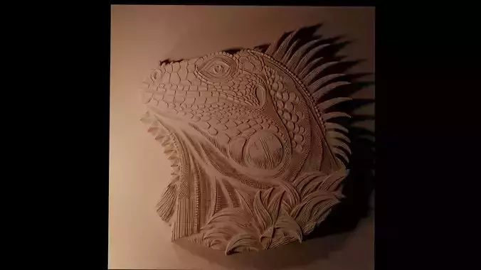 Iguana CNC 3d Print High Relief Sand Casting 3D print model