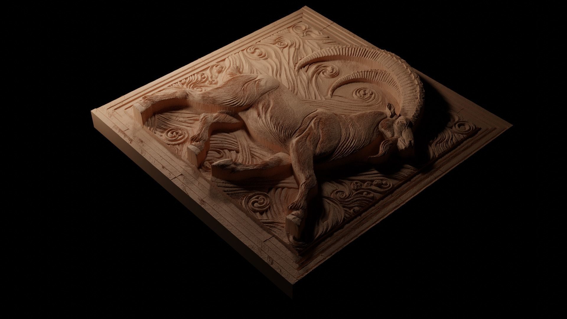 Ibex CNC 3d Print High Relief Sand Casting 3D print model_1