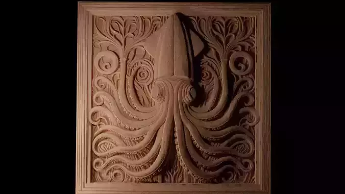Humboldt Squid CNC 3d Print High Relief Sand Casting 3D print model