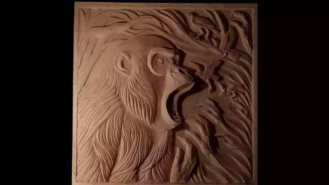 Howler Monkey CNC 3d Print High Relief Sand Casting