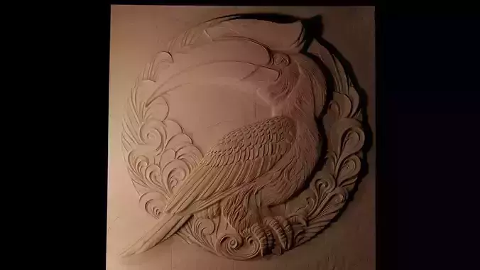 Hornbill CNC 3d Print High Relief Sand Casting 3D print model