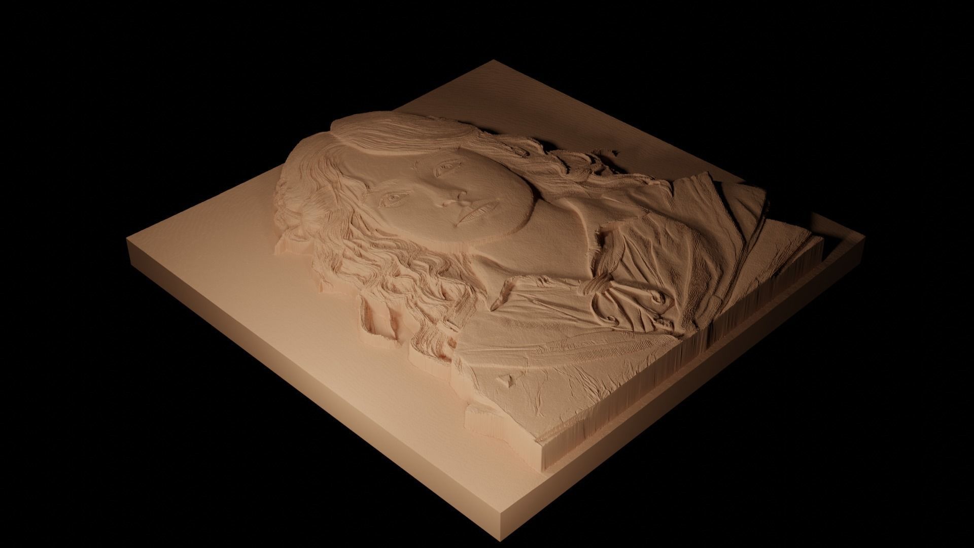 Hermione Harry Potter CNC 3d Print High Relief Sand Casting 3D print model_2