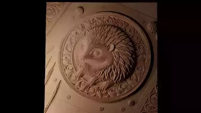 Hedgehog CNC 3d Print High Relief Sand Casting 3D print model
