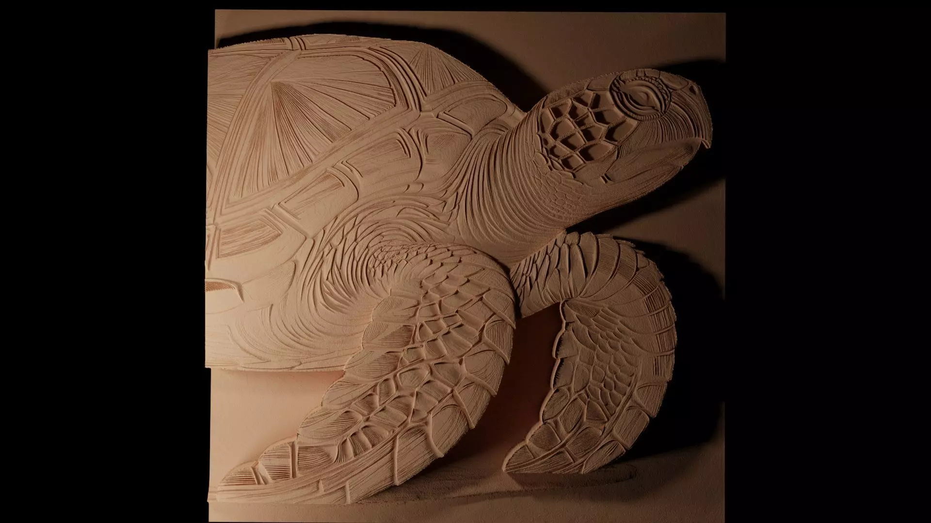 Hawksbill Turtle CNC 3d Print High Relief Sand Casting 3D print model_0