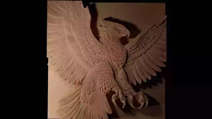 Harpy Eagle CNC 3d Print High Relief Sand Casting 3D print model