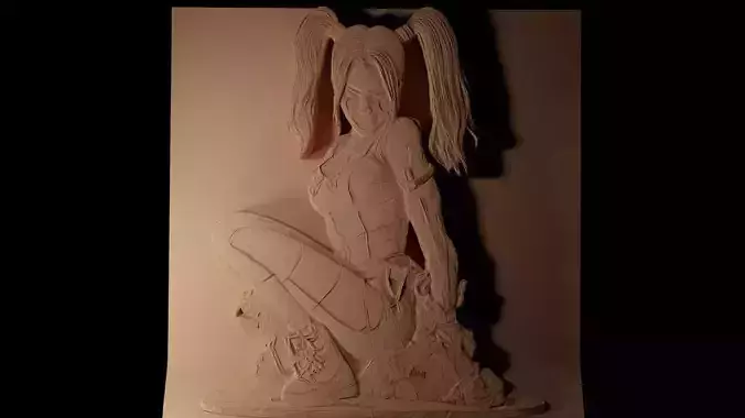 Harley Quinn DC CNC 3d Print High Relief Sand Casting