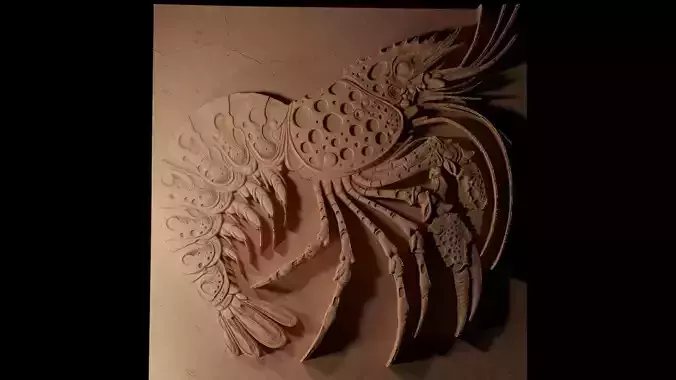 Harlequin Shrimp CNC 3d Print High Relief Sand Casting