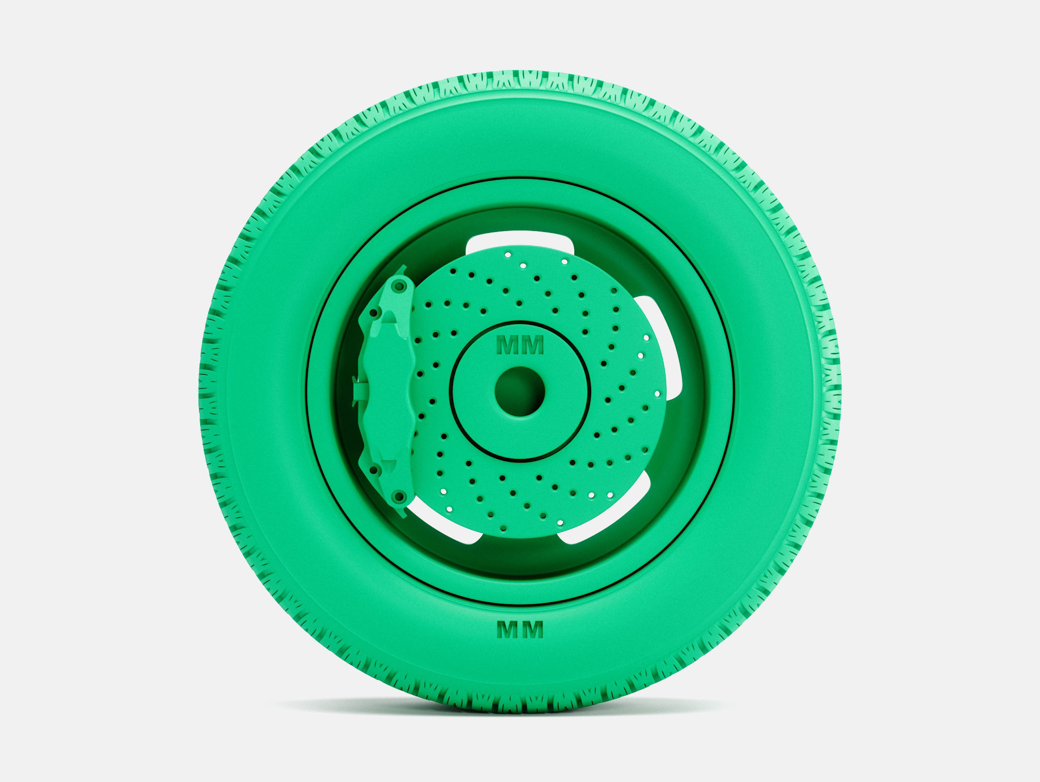 15x5 US Indy Mag Wheel BFGoodrich Radial Tire 3D print model_2